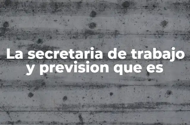 La Secretaria de Trabajo y Prevision que es