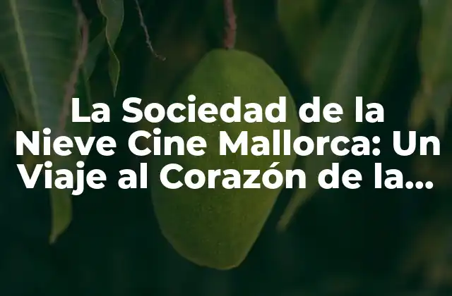 La Sociedad de la Nieve Cine Mallorca: un Viaje Al Corazón de la Isla