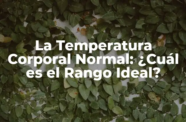 La Temperatura Corporal Normal: ¿cuál es el Rango Ideal?
