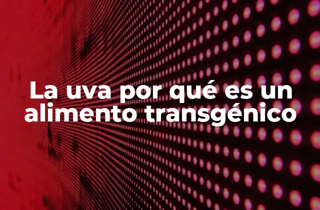 La Uva por Qué es un Alimento Transgénico