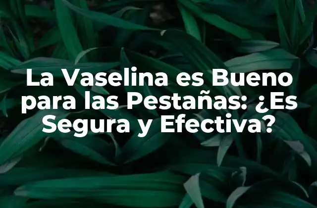 La Vaselina es Bueno para las Pestañas: ¿es Segura y Efectiva?