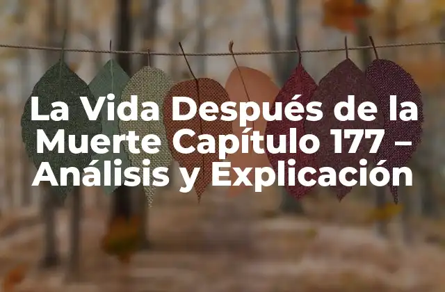 La Vida Después de la Muerte Capítulo 177 – Análisis y Explicación