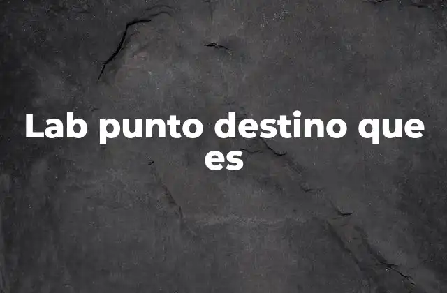 Lab Punto Destino que es