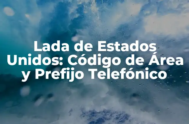 Lada de Estados Unidos: Código de Área y Prefijo Telefónico