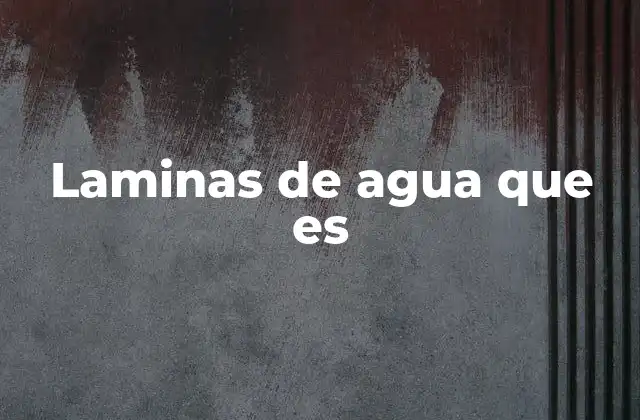 Laminas de Agua que es