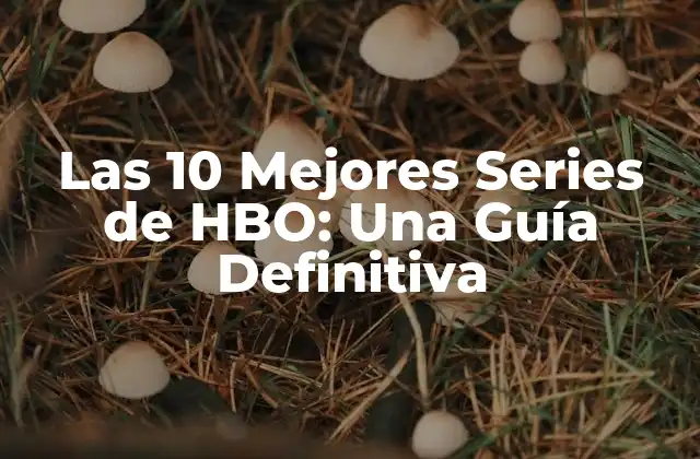 Las 10 Mejores Series de Hbo: una Guía Definitiva