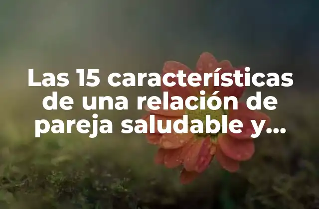 Las 15 Características de una Relación de Pareja Saludable y Duradera