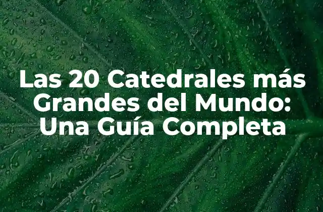 Las 20 Catedrales Más Grandes Del Mundo: una Guía Completa