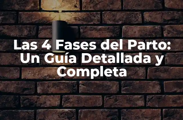 Las 4 Fases Del Parto: un Guía Detallada y Completa