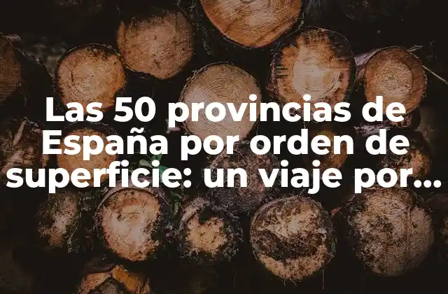 Las 50 Provincias de España por Orden de Superficie: un Viaje por la Geografía Española