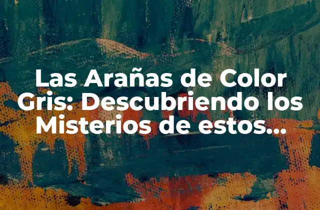 Las Arañas de Color Gris: Descubriendo los Misterios de Estos Arácnidos
