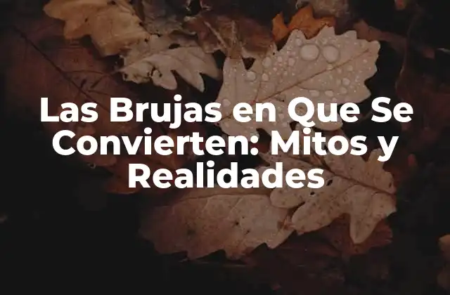 Las Brujas en que Se Convierten: Mitos y Realidades