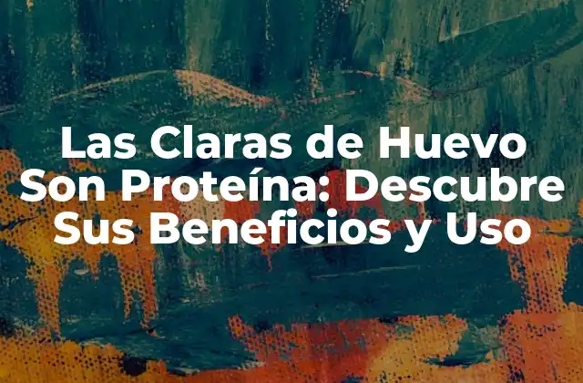 Las Claras de Huevo Son Proteína: Descubre Sus Beneficios y Uso