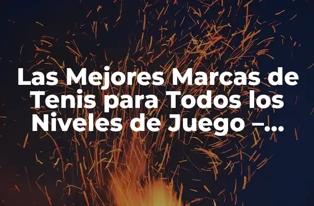 Las Mejores Marcas de Tenis para Todos los Niveles de Juego – ¿cuál es la Más Apropriada para Ti?