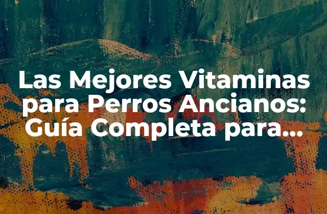 Las Mejores Vitaminas para Perros Ancianos: Guía Completa para Mantener la Salud de Su Amigo Canino