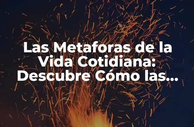 Las Metaforas de la Vida Cotidiana: Descubre Cómo las Figuras Del Lenguaje Nos Ayudan a Comprender Nuestro Mundo