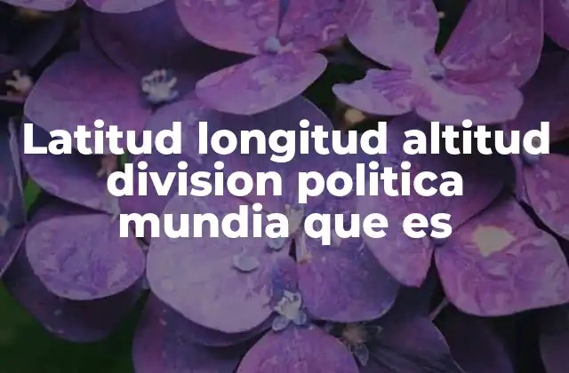 Latitud Longitud Altitud Division Politica Mundia que es