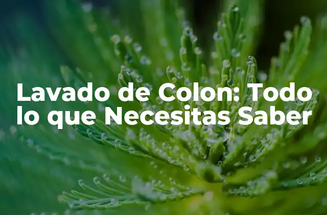 ¿Qué es el Lavado de Colon?
