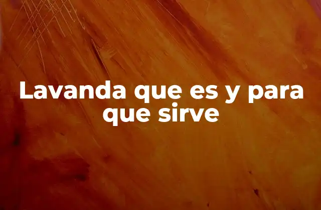 Lavanda que es y para que Sirve