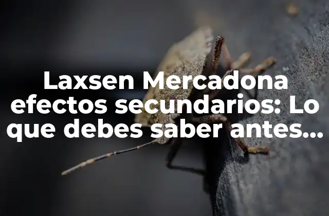 Laxsen Mercadona Efectos Secundarios: Lo que Debes Saber Antes de Tomarlo
