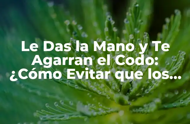 Le Das la Mano y Te Agarran el Codo: ¿cómo Evitar que los Demás Nos Manipulen?