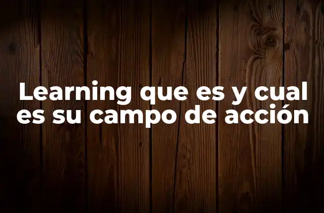 Learning que es y Cual es Su Campo de Acción
