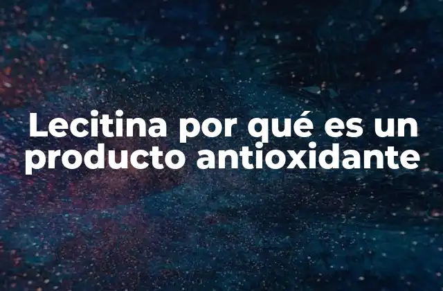 Lecitina por Qué es un Producto Antioxidante
