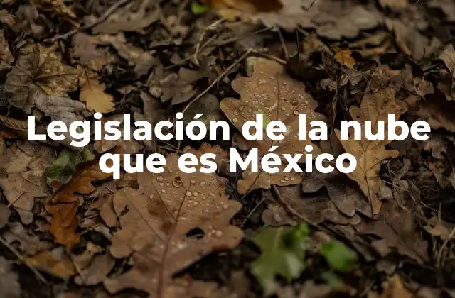 Legislación de la Nube que es México