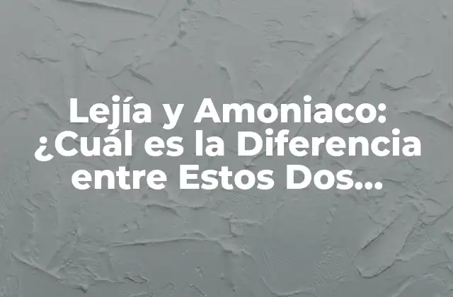 Lejía y Amoniaco: ¿cuál es la Diferencia entre Estos Dos Químicos Comunes?