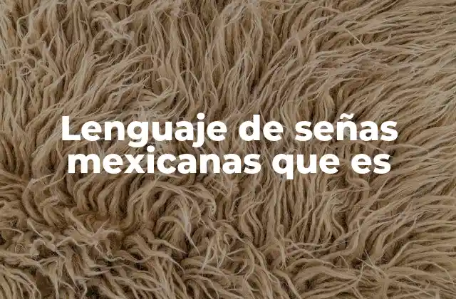 Lenguaje de Señas Mexicanas que es