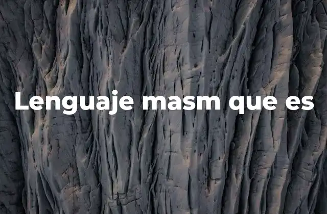 Lenguaje Masm que es