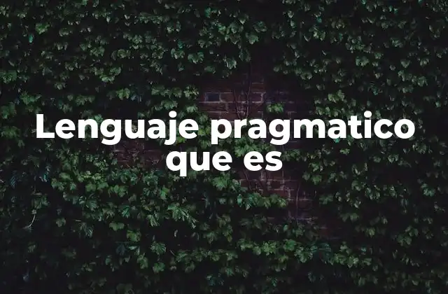 Lenguaje Pragmatico que es