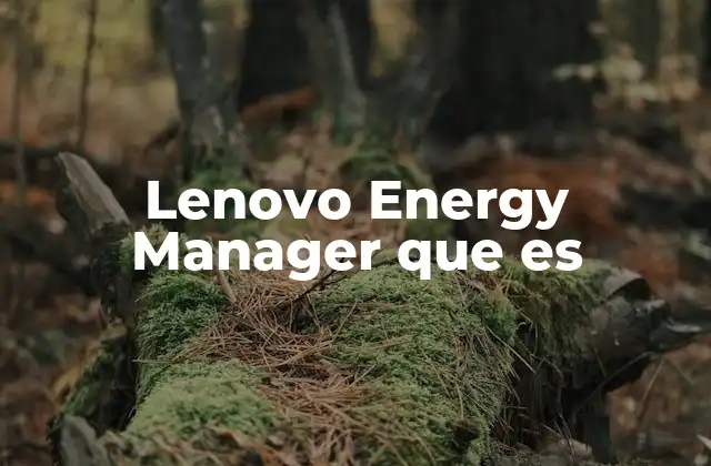 Lenovo Energy Manager que es
