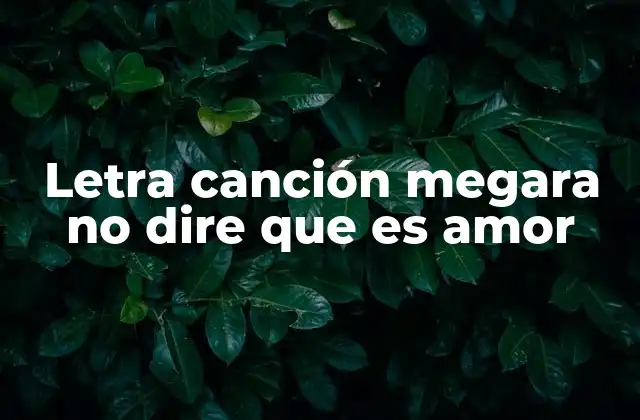 Letra Canción Megara No Dire que es Amor 2 La historia detrás de No Dire Que Es Amor