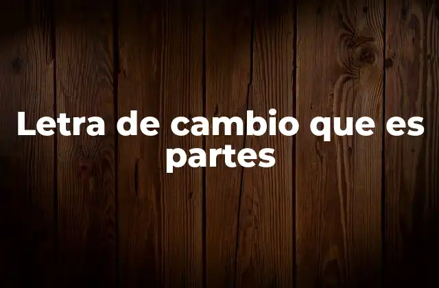 Letra de Cambio que es Partes