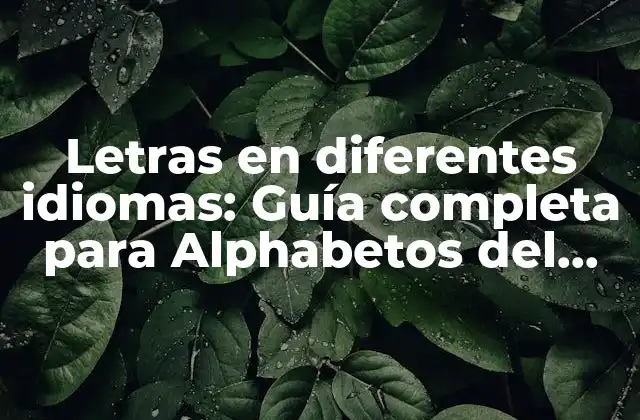 Letras en Diferentes Idiomas: Guía Completa para Alphabetos Del Mundo