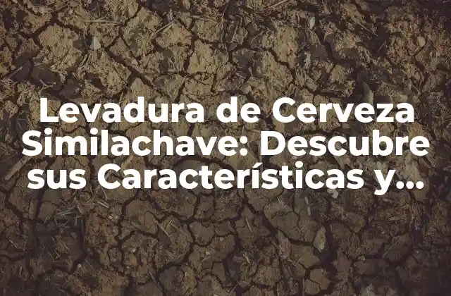 Levadura de Cerveza Similachave: Descubre Sus Características y Aplicaciones