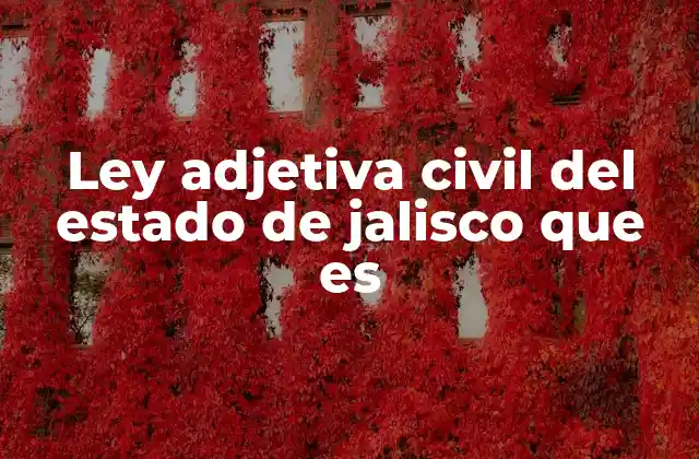 Ley Adjetiva Civil Del Estado de Jalisco que es