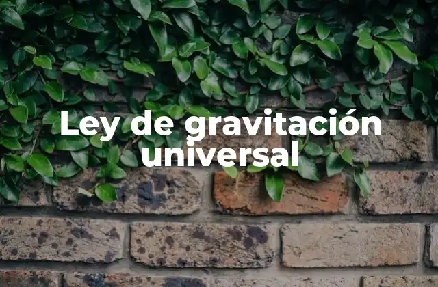 Ley de Gravitación Universal