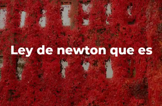 Ley de Newton que es