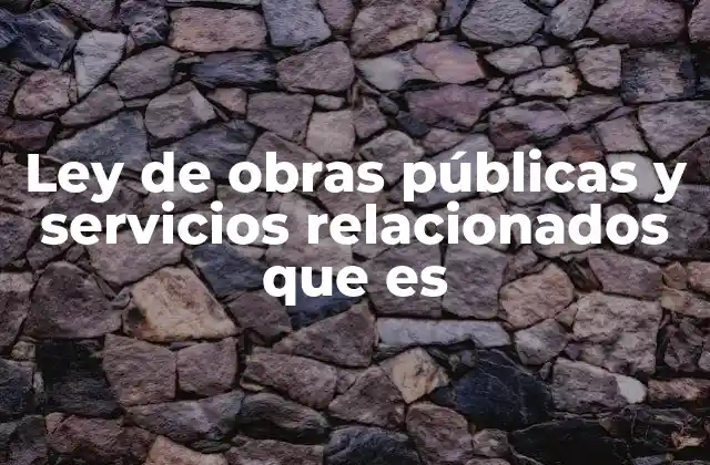 Ley de Obras Públicas y Servicios Relacionados que es
