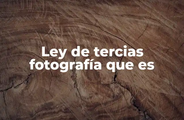 Ley de Tercias Fotografía que es