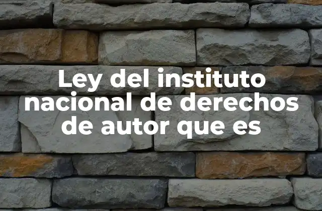 Ley Del Instituto Nacional de Derechos de Autor que es