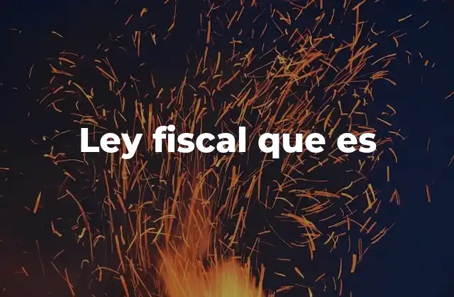 Ley Fiscal que es