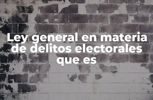 Ley General en Materia de Delitos Electorales que es