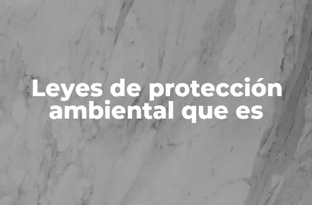 Leyes de Protección Ambiental que es
