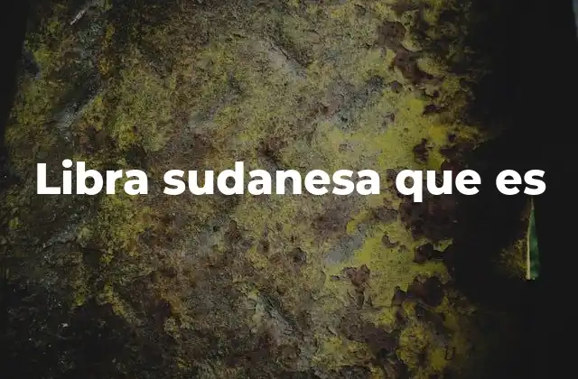 Libra Sudanesa que es