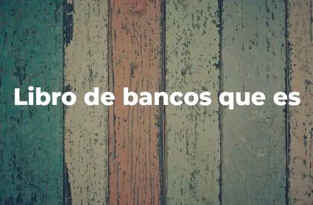 Libro de Bancos que es