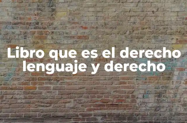 Libro que es el Derecho Lenguaje y Derecho