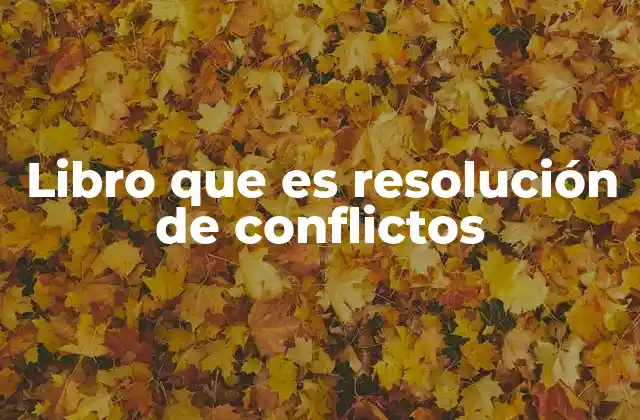 Libro que es Resolución de Conflictos